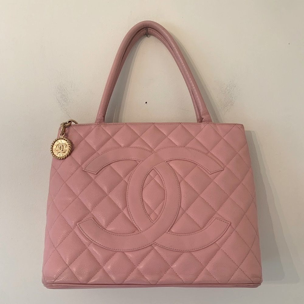 Chanel Pink Gold Medallion Quilted Shoulder Bag